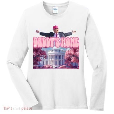 Trump 2024 Daddys Home Pink Classic Women's Long Sleeve Shirt