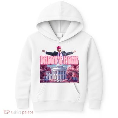 Trump 2024 Daddys Home Pink Classic Kids Hoodie