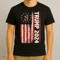 Trump 2024 Election 45 47 Vintage American Flag T-Shirt thumb 3