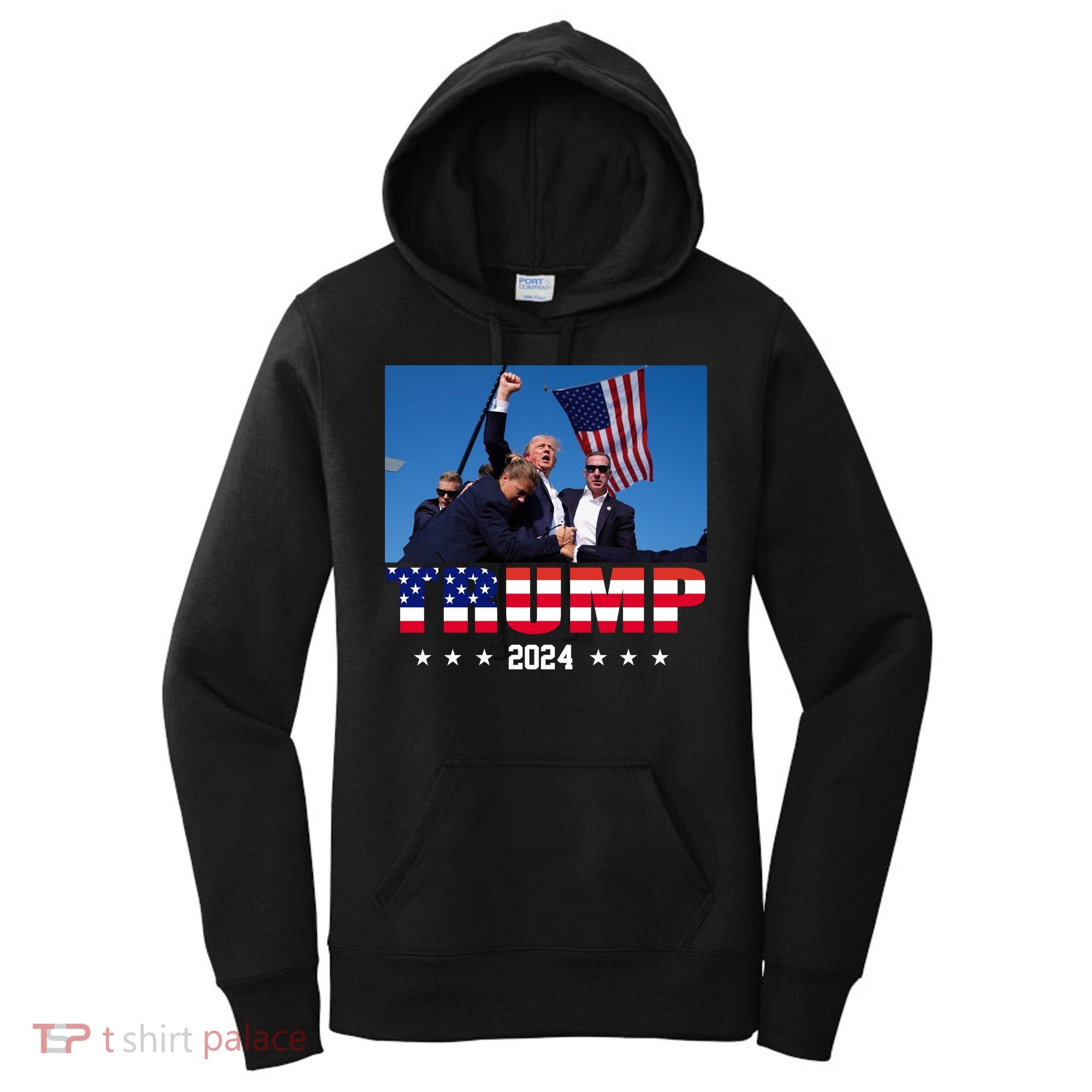 Trump 2024 Election Rally Photo Shooting Pennsylvania Women's Hoodie