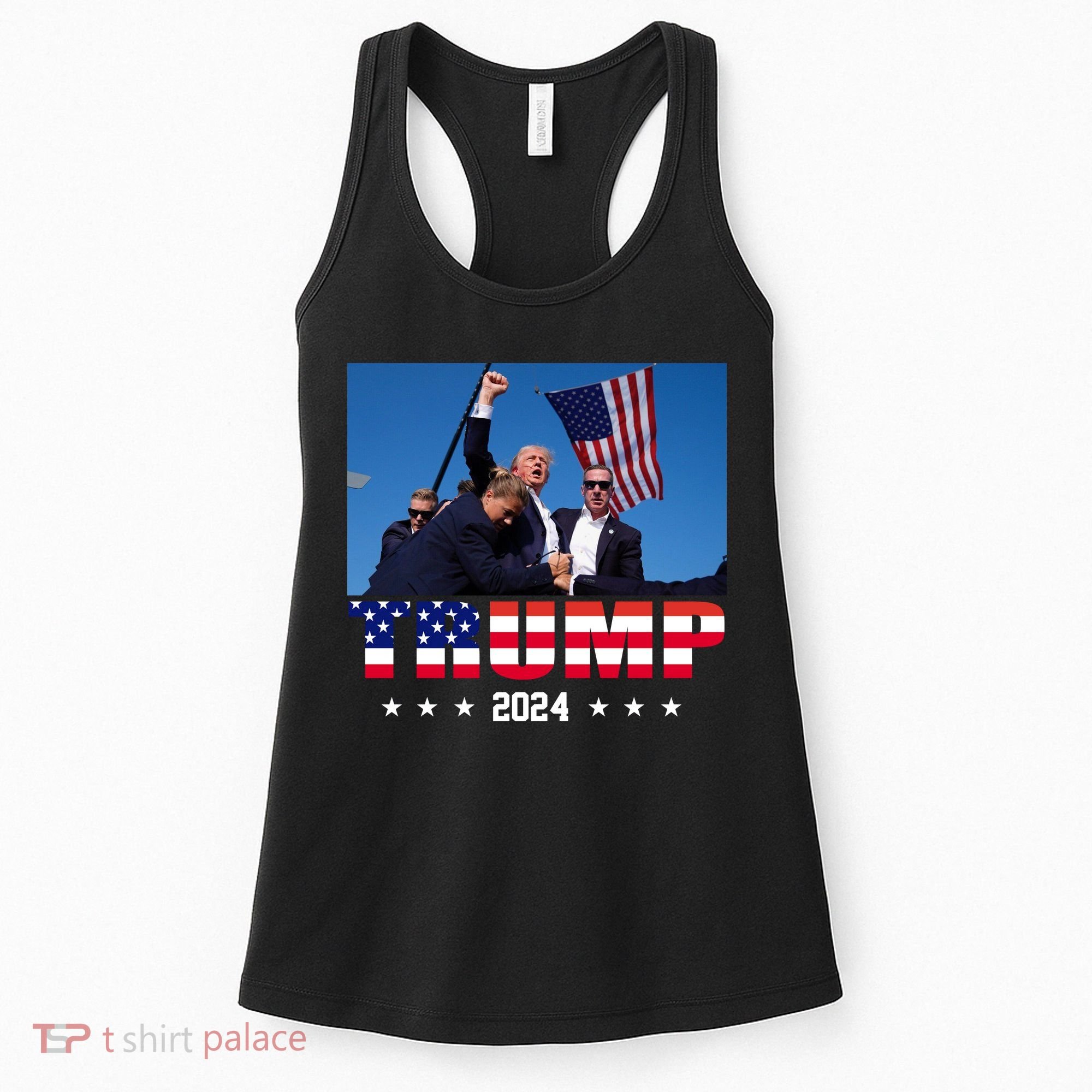 Trump 2024 Election Rally Photo Shooting Pennsylvania Women's Tank Top