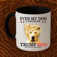 Trump 2024 Even My Dog Is Waiting For Trump 2024 Coffee Mug thumb 2