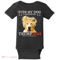 Trump 2024 Even My Dog Is Waiting For Trump 2024 Baby Bodysuit thumb 0