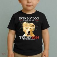 Trump 2024 Even My Dog Is Waiting For Trump 2024 Toddler T-Shirt thumb 2