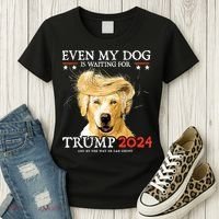 Trump 2024 Even My Dog Is Waiting For Trump 2024 Women's T-Shirt thumb 3