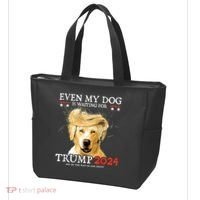 Trump 2024 Even My Dog Is Waiting For Trump 2024 Tote Bag thumb 3