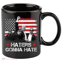 Trump 2024 Flag Haters Gonna Hate Pennsylvania Rally Trump 11oz C Handle Ceramic Mug thumb 0