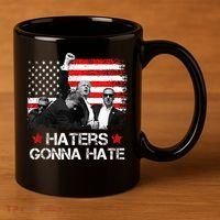 Trump 2024 Flag Haters Gonna Hate Pennsylvania Rally Trump 11oz C Handle Ceramic Mug thumb 3