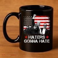 Trump 2024 Flag Haters Gonna Hate Pennsylvania Rally Trump 11oz C Handle Ceramic Mug thumb 4