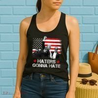 Trump 2024 Flag Haters Gonna Hate Pennsylvania Rally Trump Women's Tank Top thumb 2