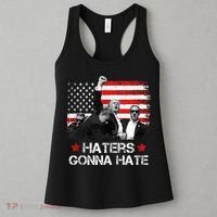 Trump 2024 Flag Haters Gonna Hate Pennsylvania Rally Trump Women's Tank Top thumb 3