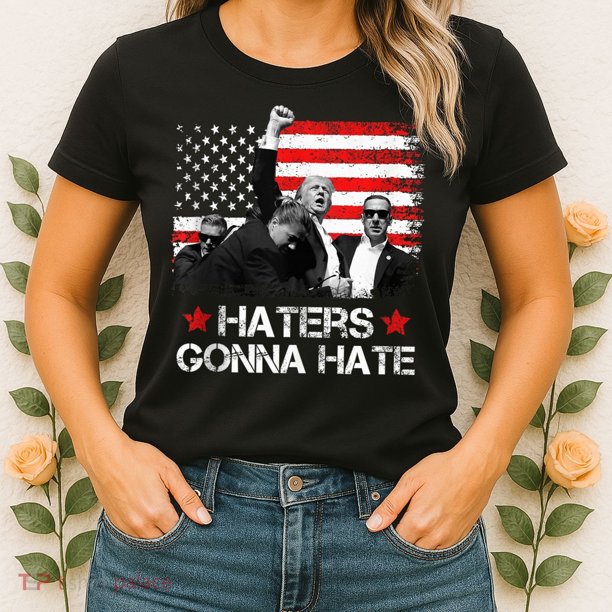 Trump 2024 Flag Haters Gonna Hate Pennsylvania Rally Trump Women's T-Shirt