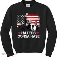 Trump 2024 Flag Haters Gonna Hate Pennsylvania Rally Trump Kids Sweatshirt thumb 0