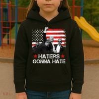 Trump 2024 Flag Haters Gonna Hate Pennsylvania Rally Trump Kids Hoodie thumb 3