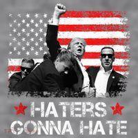 Trump 2024 Flag Haters Gonna Hate Pennsylvania Rally Trump Women's Racerback Cropped Tank thumb 2