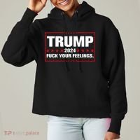 Trump 2024 Fuck Your Feelings Ladies Heavyweight Boxy Pullover Hoodie thumb 0