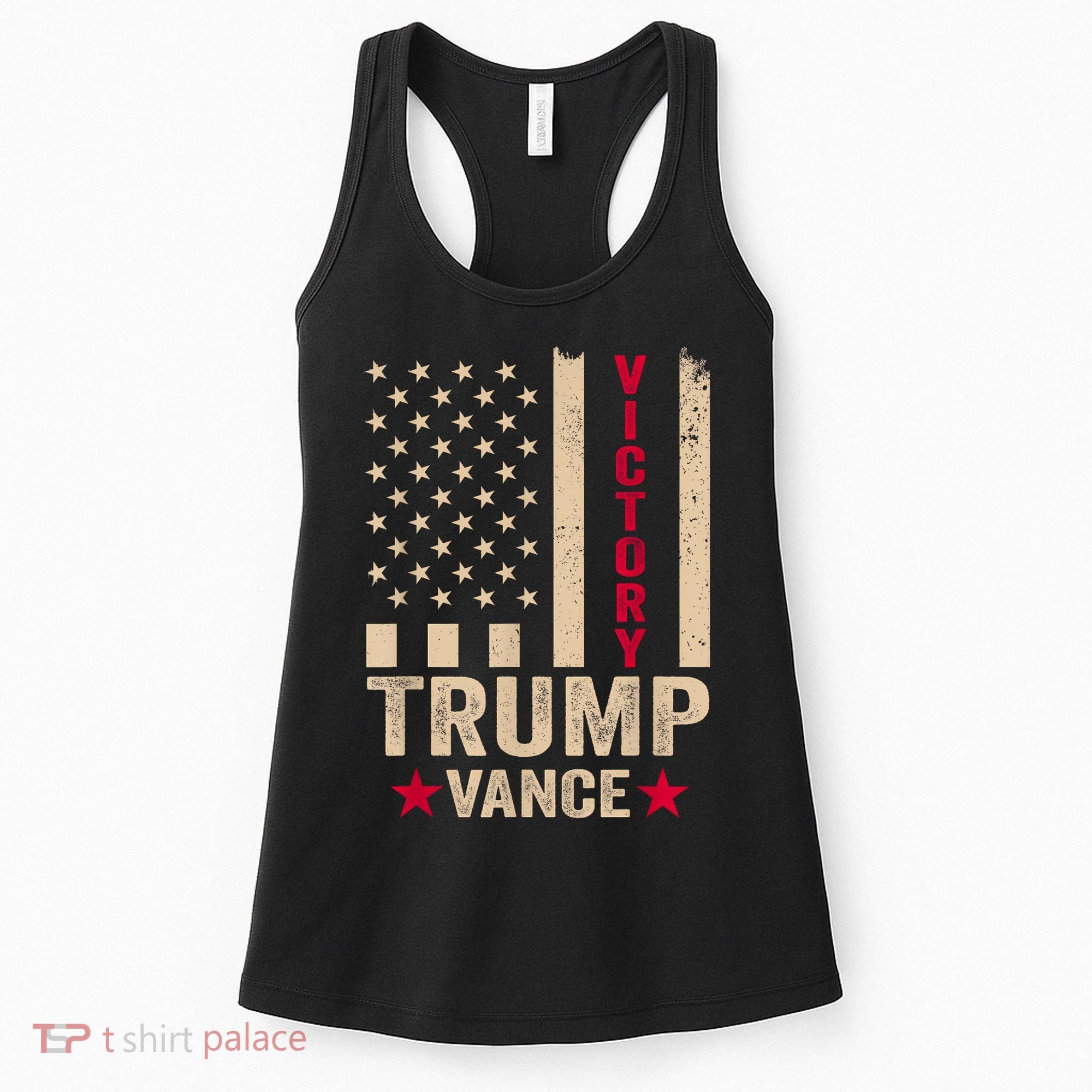 Trump 2024 Flag Victory J.D.Vance President 47 Trump Won Women's Tank Top
