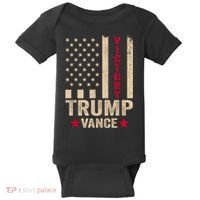 Trump 2024 Flag Victory J.D.Vance President 47 Trump Won Baby Bodysuit thumb 0