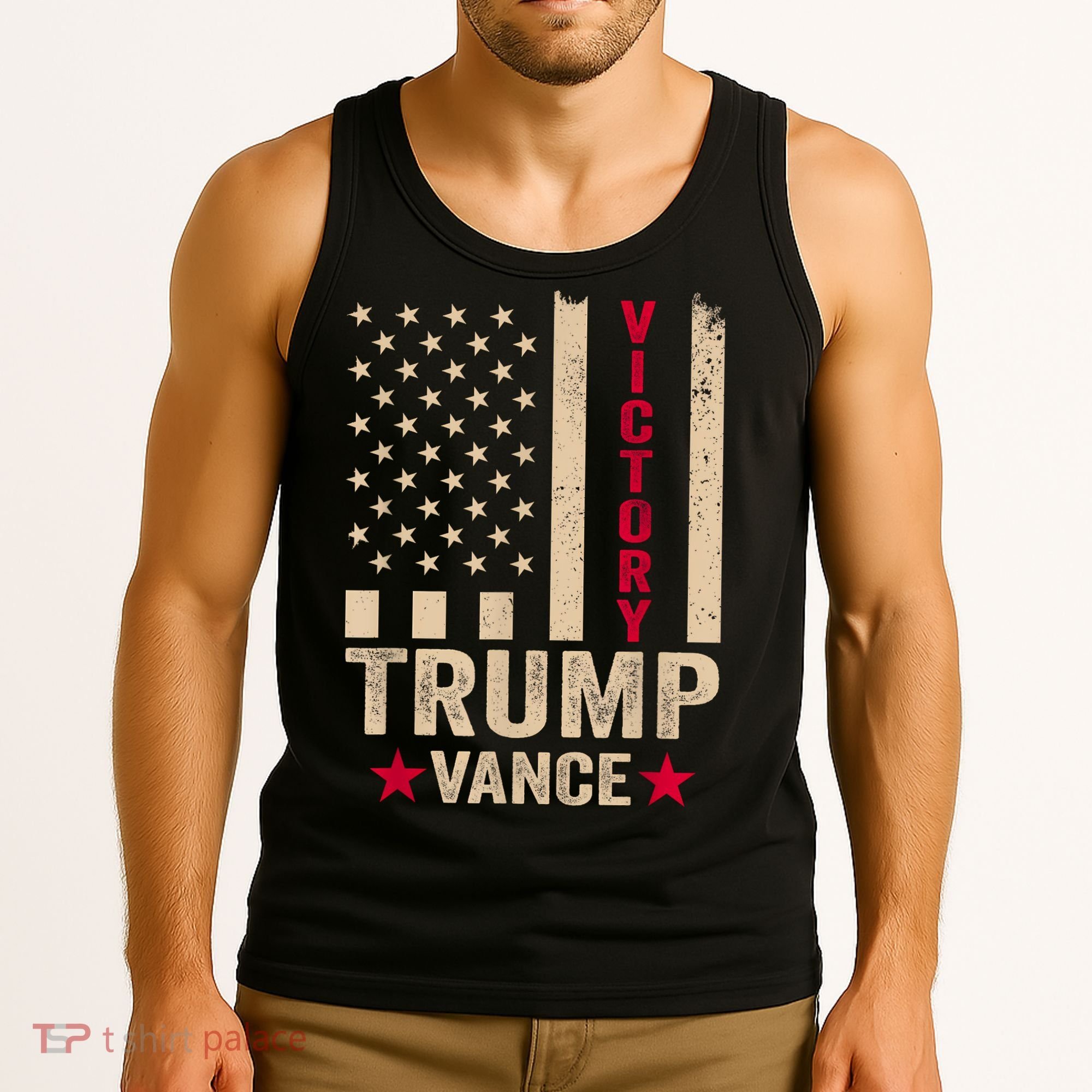 Trump 2024 Flag Victory J.D.Vance President 47 Trump Won Tank Top