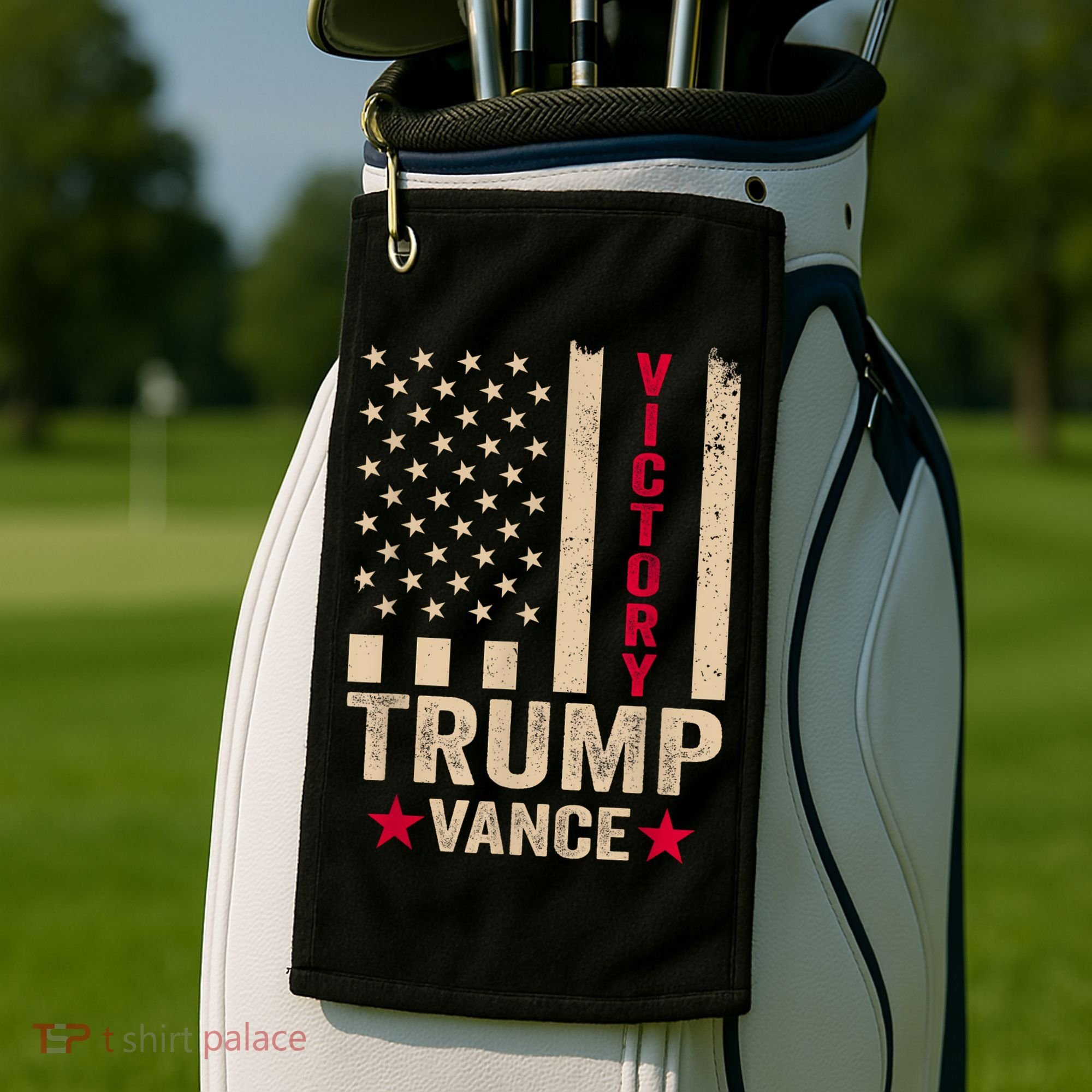 Trump 2024 Flag Victory J.D.Vance President 47 Trump Won Golf Towel