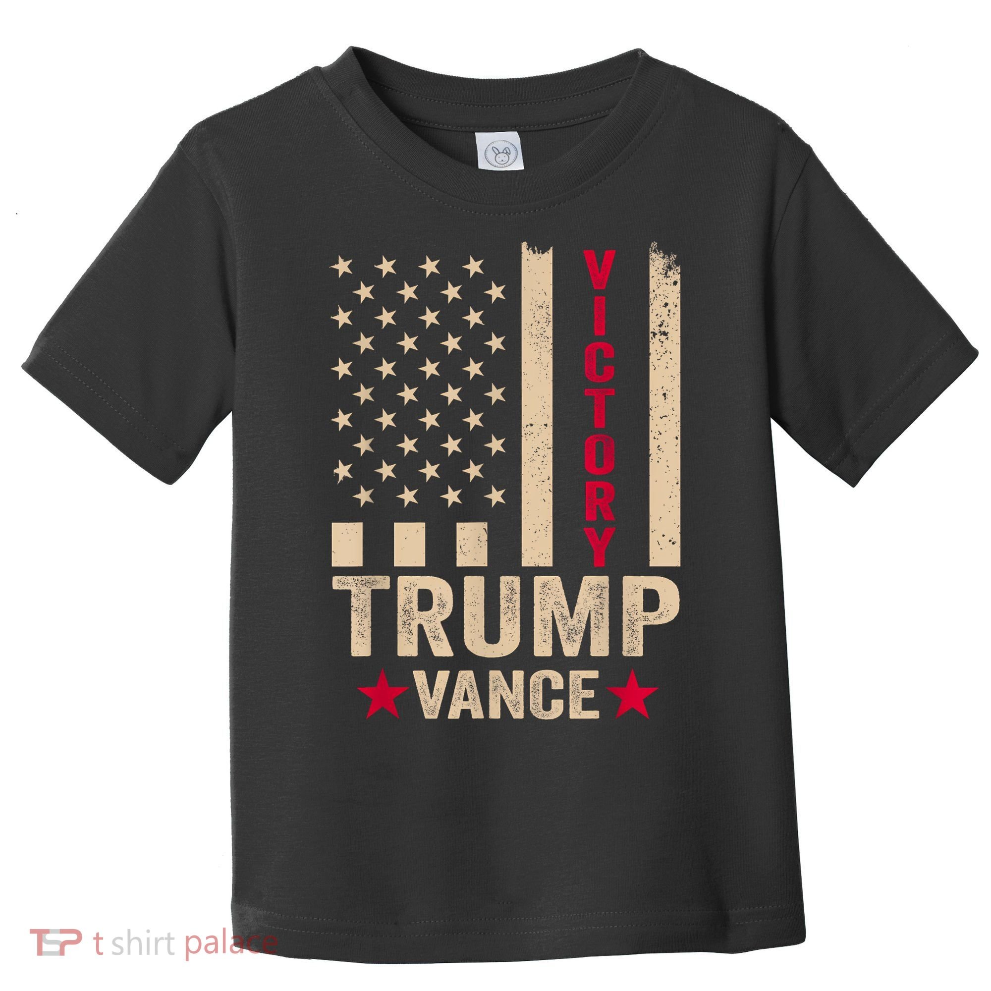 Trump 2024 Flag Victory J.D.Vance President 47 Trump Won Toddler T-Shirt