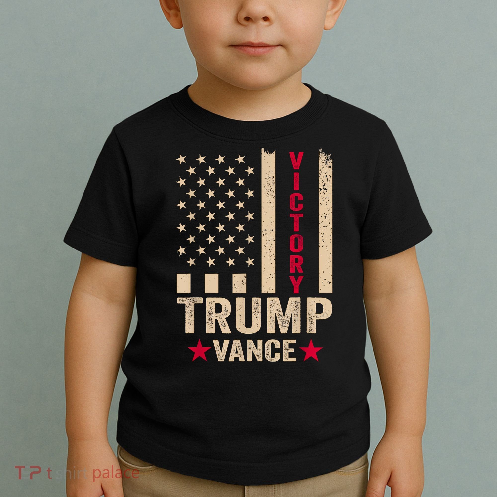 Trump 2024 Flag Victory J.D.Vance President 47 Trump Won Toddler T-Shirt
