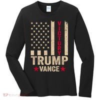 Trump 2024 Flag Victory J.D.Vance President 47 Trump Won Women's Long Sleeve Shirt thumb 0