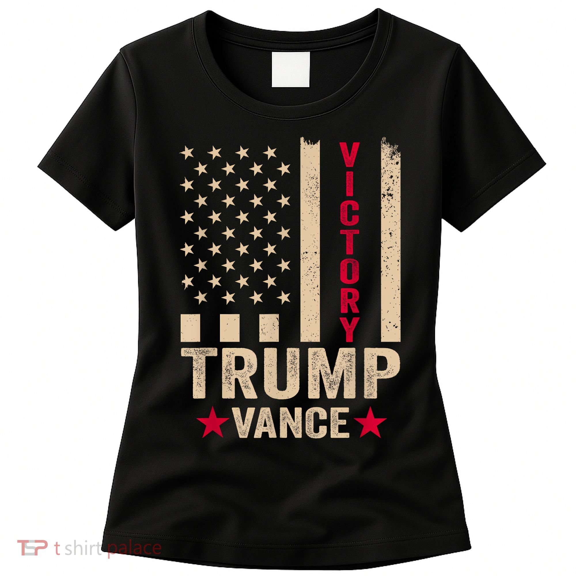 Trump 2024 Flag Victory J.D.Vance President 47 Trump Won Women's T-Shirt