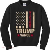 Trump 2024 Flag Victory J.D.Vance President 47 Trump Won Kids Sweatshirt thumb 0