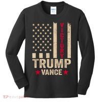 Trump 2024 Flag Victory J.D.Vance President 47 Trump Won Kids Long Sleeve Shirt thumb 0