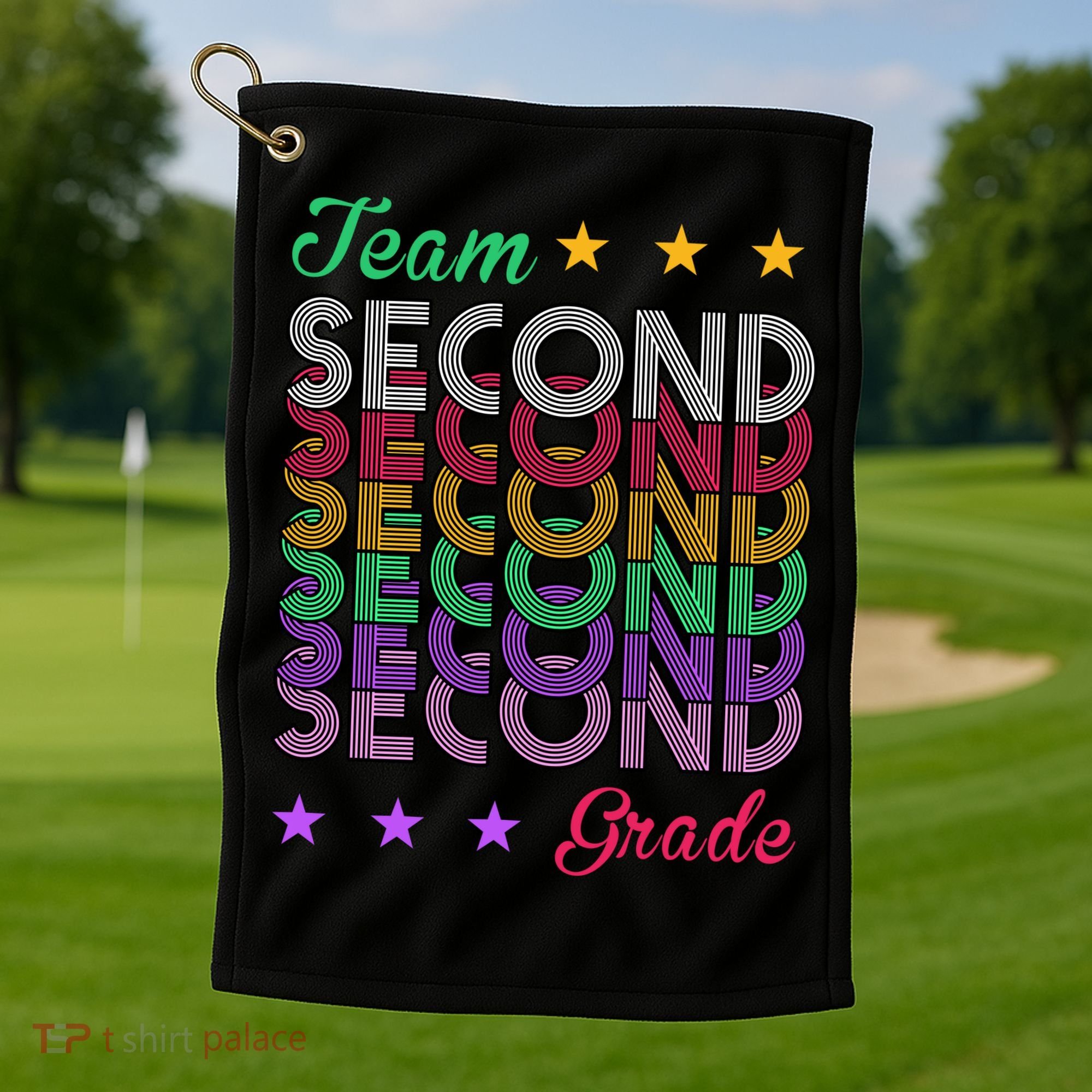 Team 2nd Grade Teacher Back To School Golf Towel