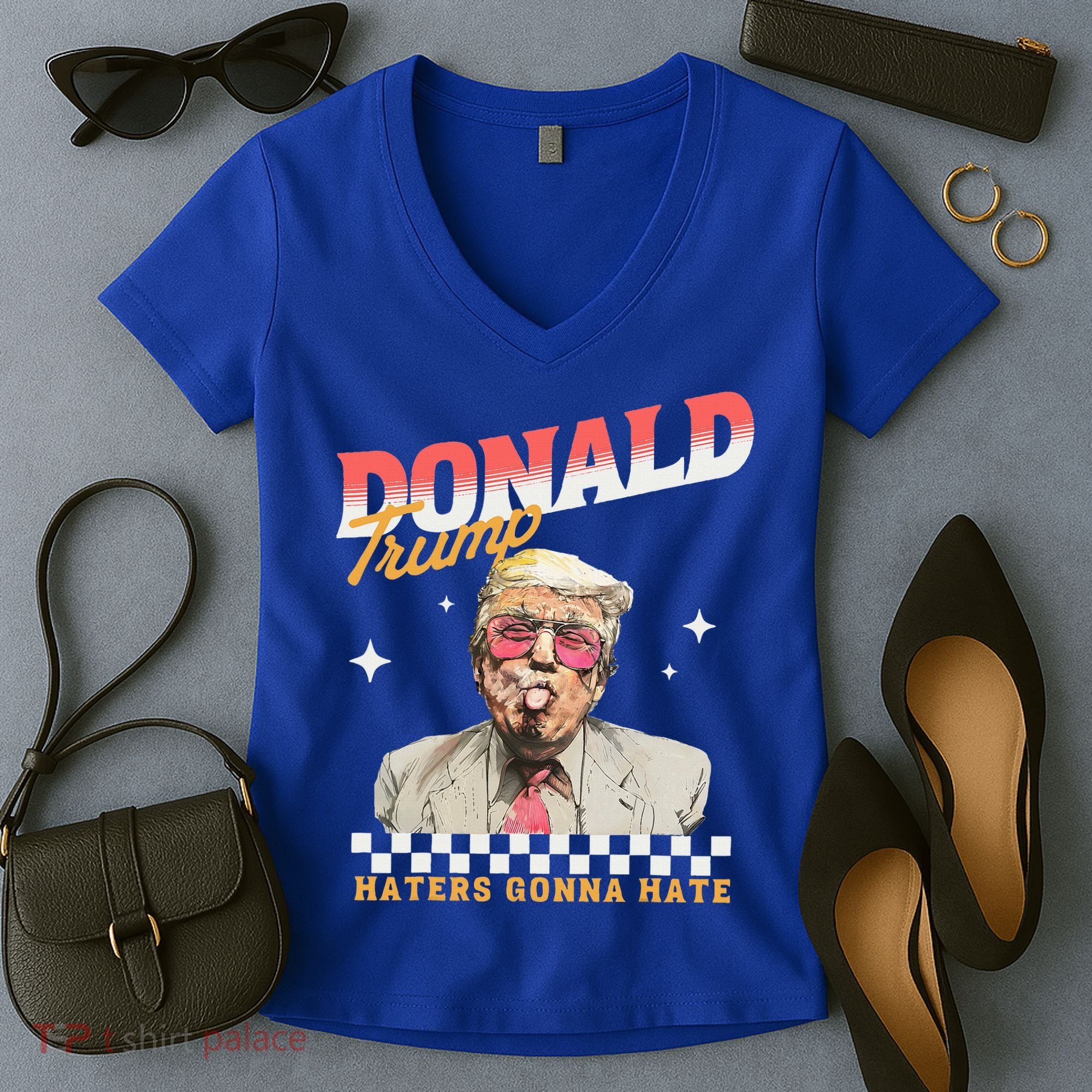 Trump 2024 Haters Gonna Hate Women's V-Neck T-Shirt