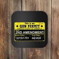 The 2a Is My Gun Permit Proud American Pro 2nd Amendment Coaster thumb 0