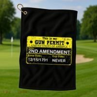 The 2a Is My Gun Permit Proud American Pro 2nd Amendment Golf Towel thumb 1