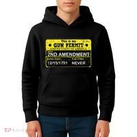 The 2a Is My Gun Permit Proud American Pro 2nd Amendment Kids Hoodie thumb 4