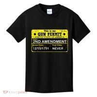The 2a Is My Gun Permit Proud American Pro 2nd Amendment Kids T-Shirt thumb 0