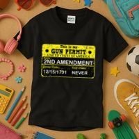 The 2a Is My Gun Permit Proud American Pro 2nd Amendment Kids T-Shirt thumb 3