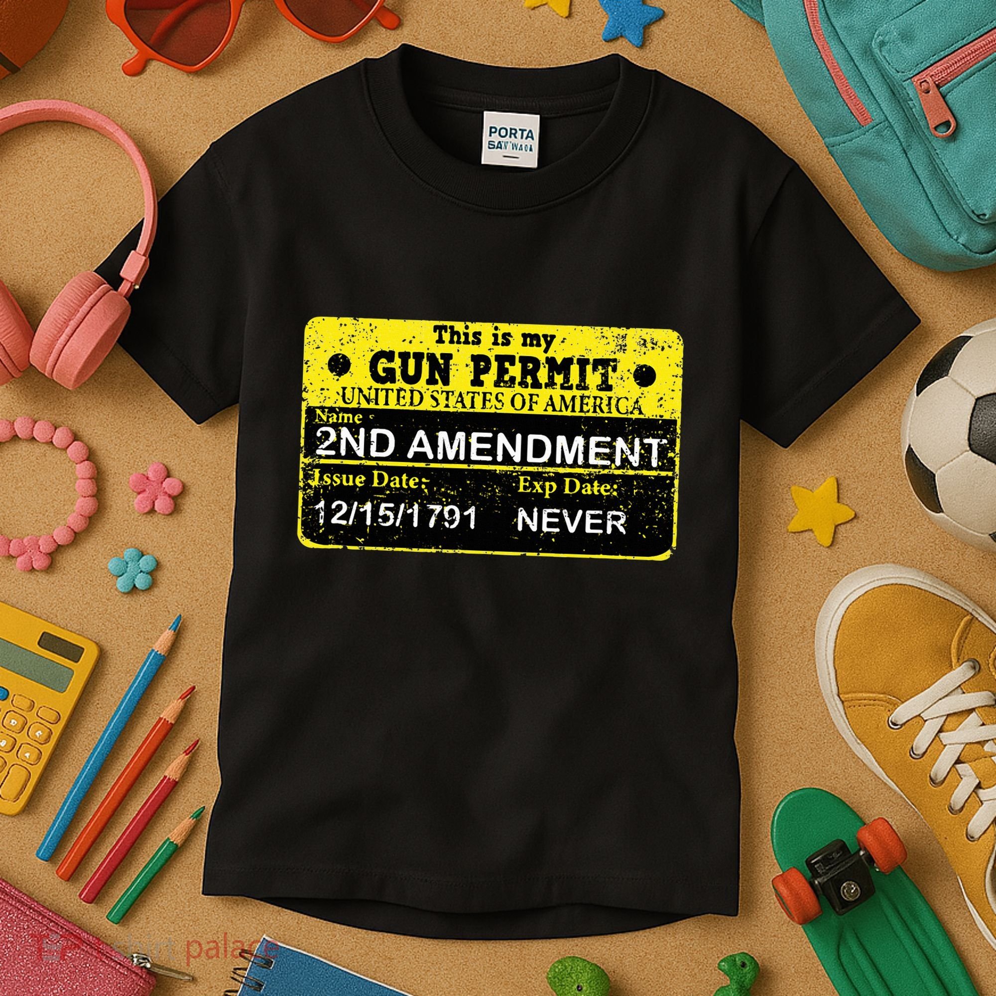 The 2a Is My Gun Permit Proud American Pro 2nd Amendment Kids T-Shirt