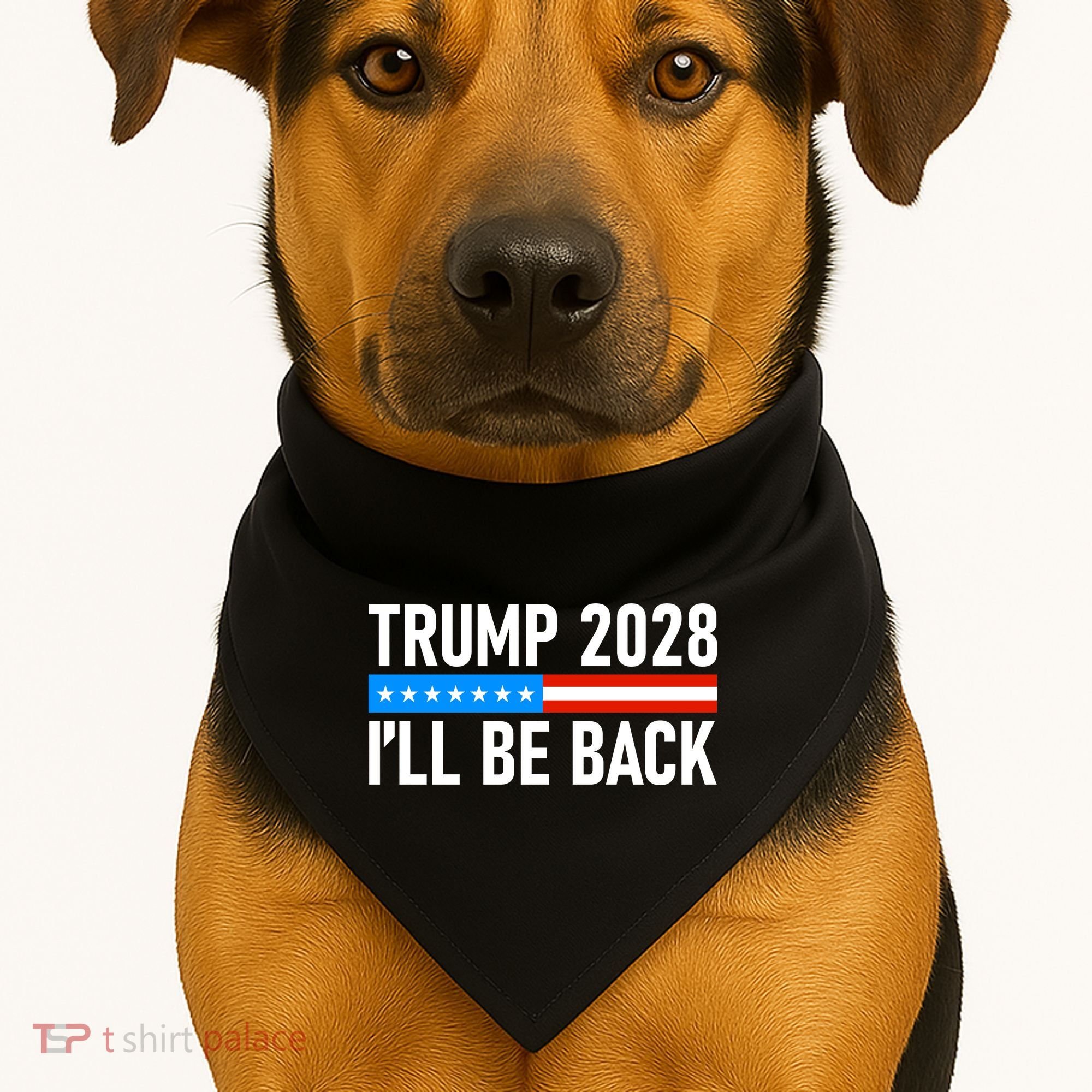 Trump 2028 I'll Be Back USA-Made Doggie Bandana