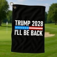 Trump 2028 I'll Be Back Golf Towel thumb 1
