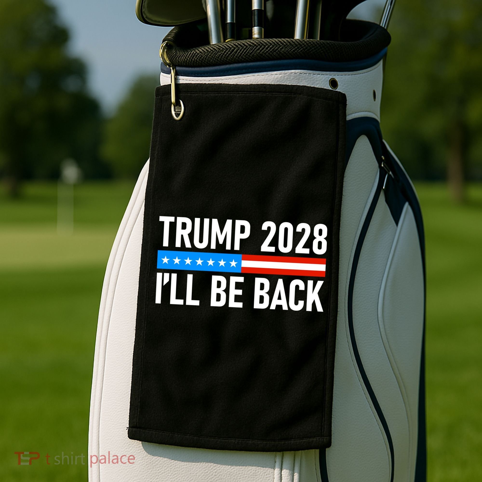 Trump 2028 I'll Be Back Golf Towel