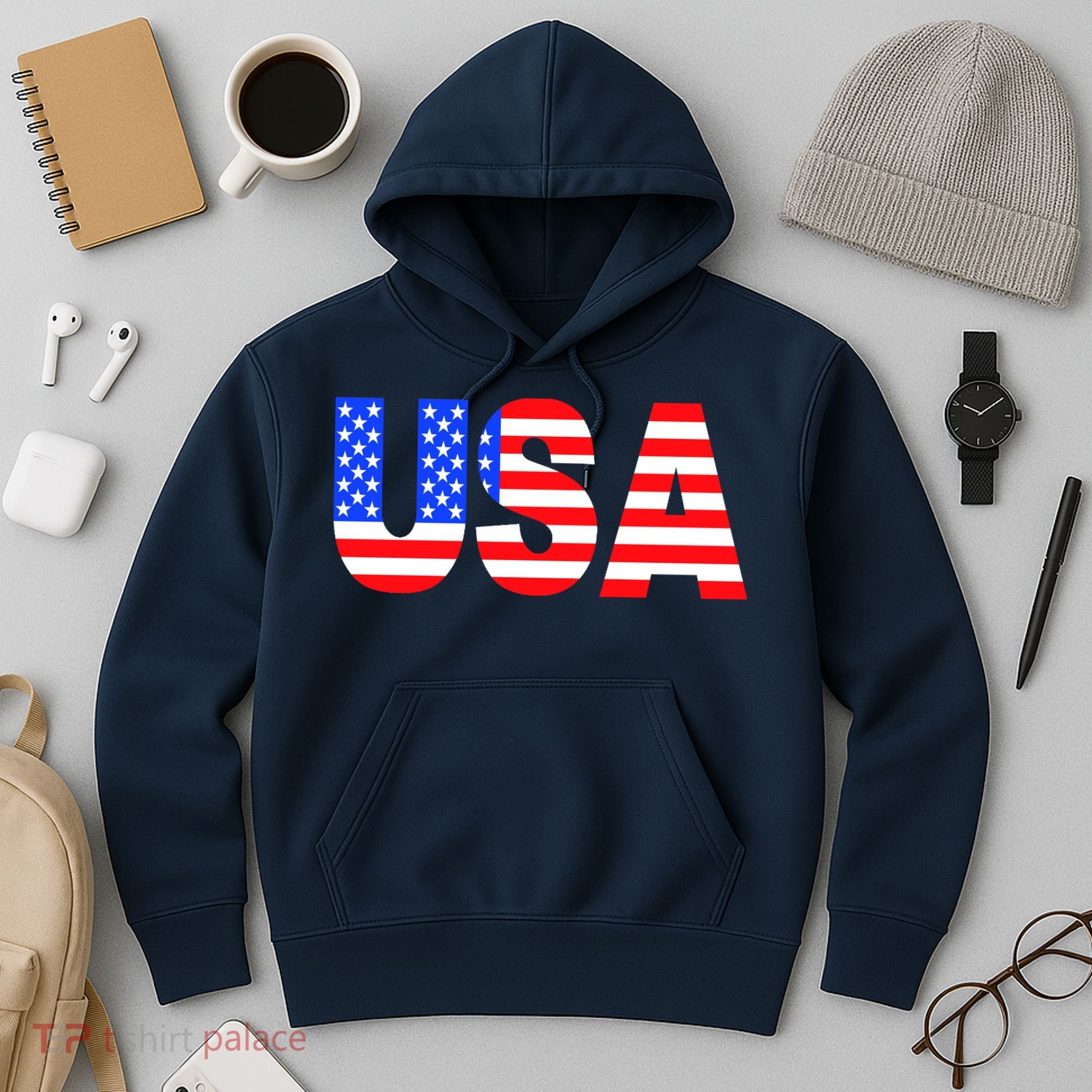 Trump 24 Jersey Style Front Pocket Logo and Back Hoodie