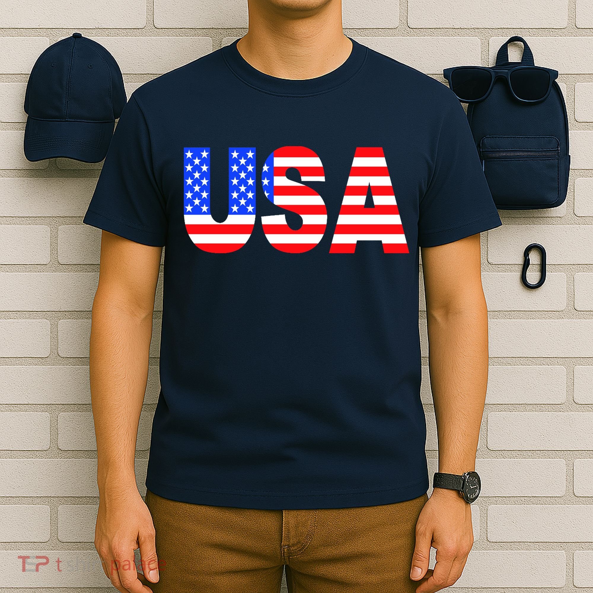 Trump 24 Jersey Style Front Pocket Logo and Back T-Shirt
