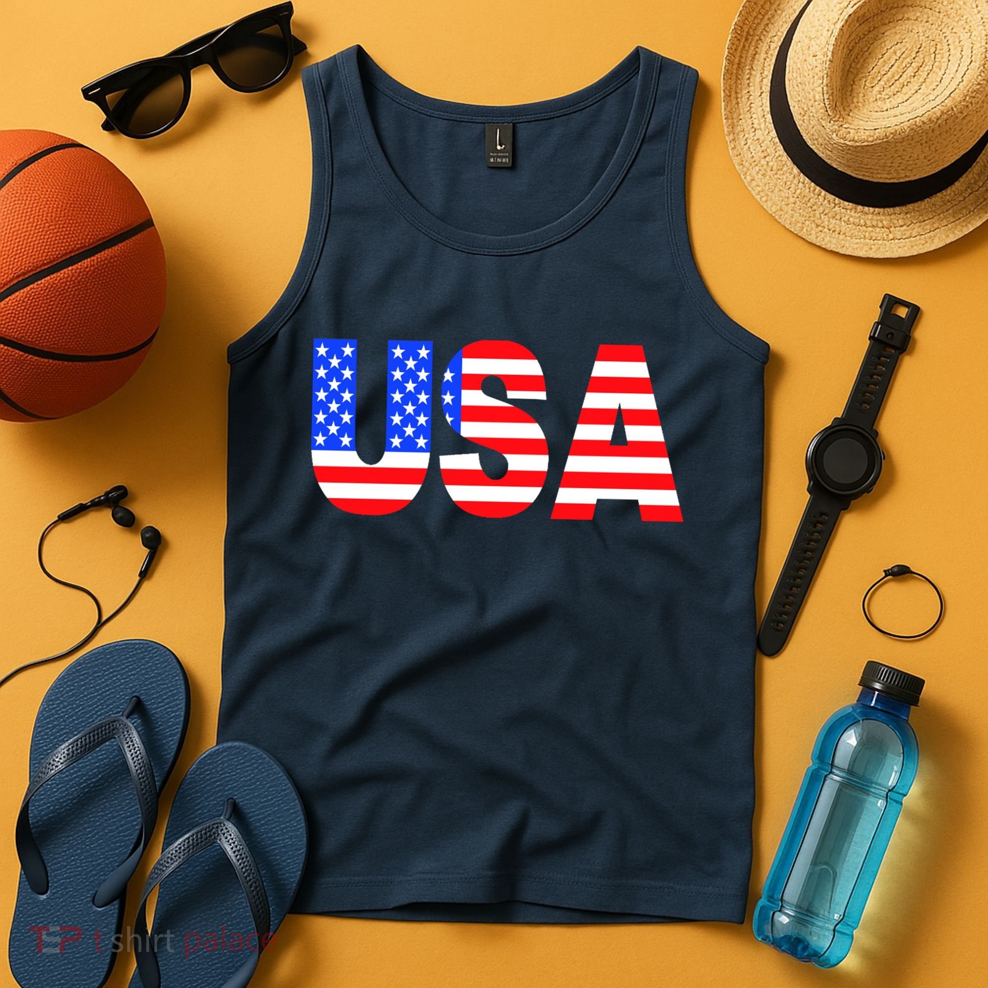 Trump 24 Jersey Style Front Pocket Logo and Back Tank Top