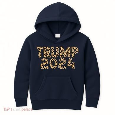 Trump 2024 Leopard Design Kids Hoodie