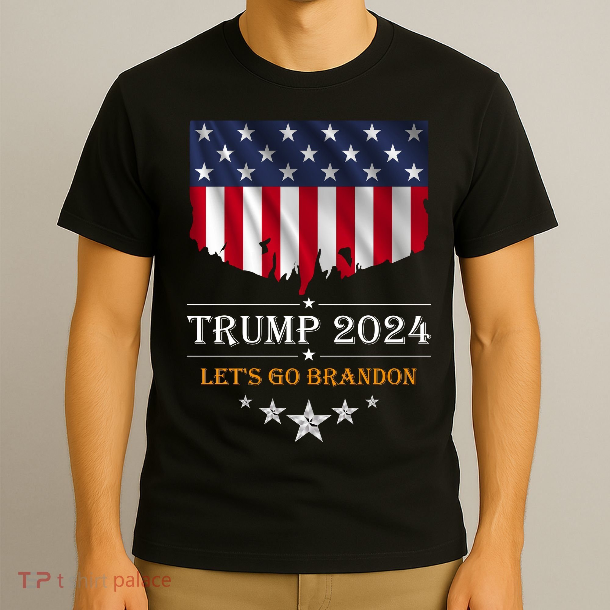 Trump 2024 Lets Go Brandon U.S Flag T-Shirt