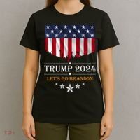 Trump 2024 Lets Go Brandon U.S Flag T-Shirt thumb 4