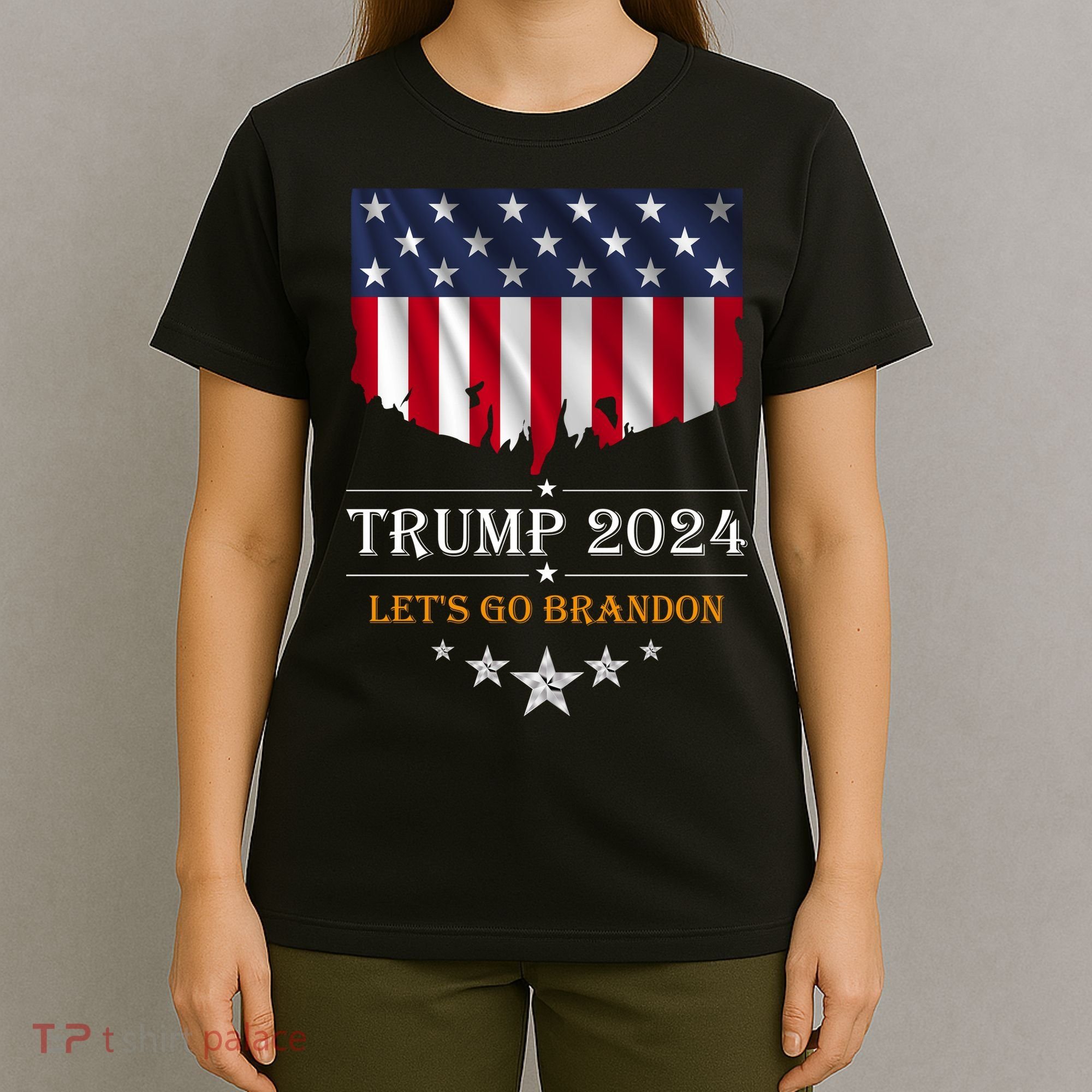 Trump 2024 Lets Go Brandon U.S Flag T-Shirt