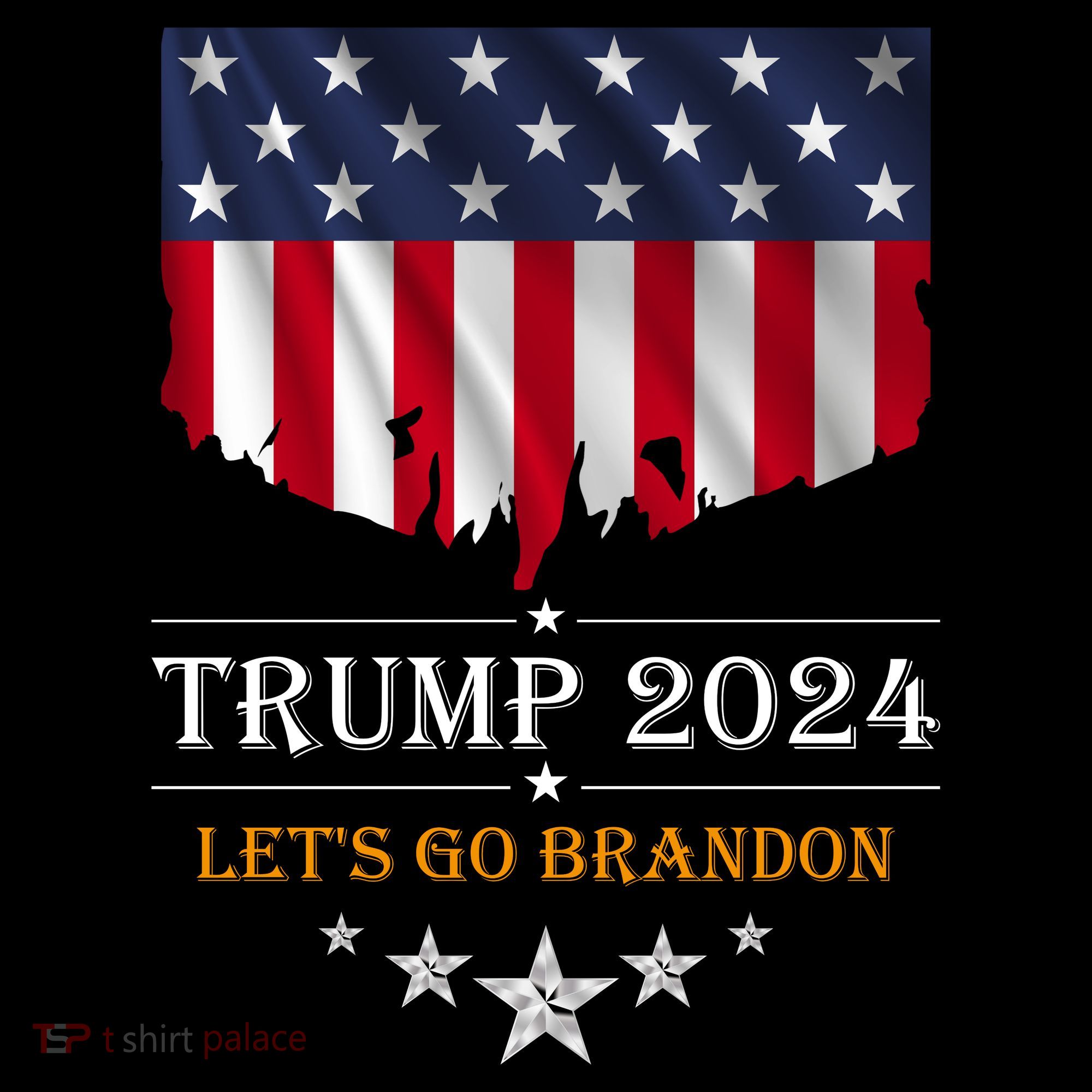 Trump 2024 Lets Go Brandon U.S Flag T-Shirt