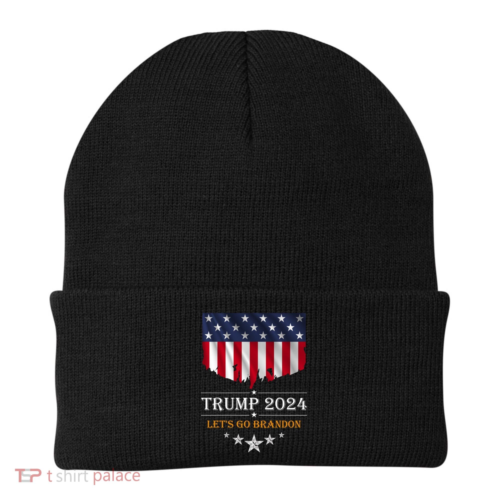 Trump 2024 Lets Go Brandon U.S Flag Beanie